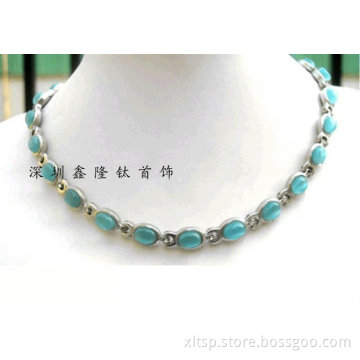 TT82 Elegant Beauful Green Diamonds Fashion Necklace